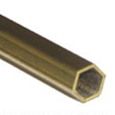 Hex Tube - Brass - 3/16 Inches Wide, 12 Inches Long