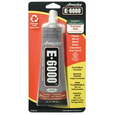 E-6000 Industrial Strength Adhesive, Permanent Bond, Waterproof, 2oz