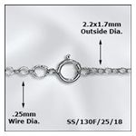 18" Sterling Silver Fine Flat Cable Chain