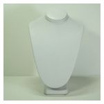 Mini White Faux Leather Contoured Bust