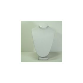 Mini White Faux Leather Contoured Bust