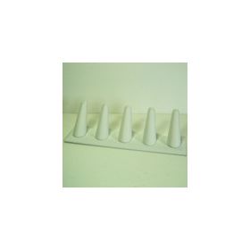 Five White Faux Leather Finger Display