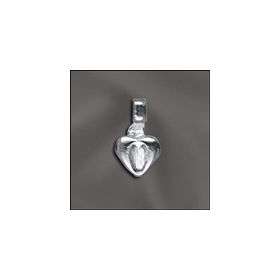 Small sterling glue on heart bail