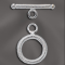 STERLING SILVER 14MM ROUND RIBBED TOGGLE CLASP