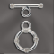 STERLING SILVER 14MM ROUND TOGGLE CLASP W/RINGS